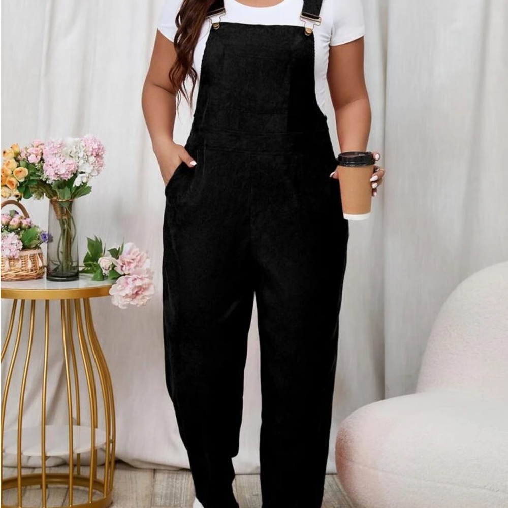 Black Corduroy Overalls